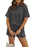 Full Size Ribbed Short Sleeve Top and Shorts Two-Piece Set Plus Size - Byyde