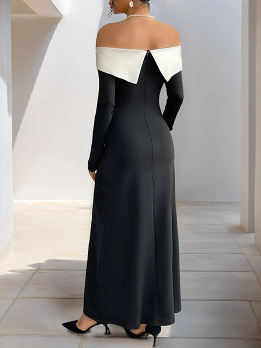 Side Slit Off-Shoulder Maxi Dress - Byyde