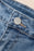 Pearl Beaded Raw Hem Wash Denim Shorts - Byyde