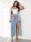 High Rise Slit Denim Skirt - Byyde