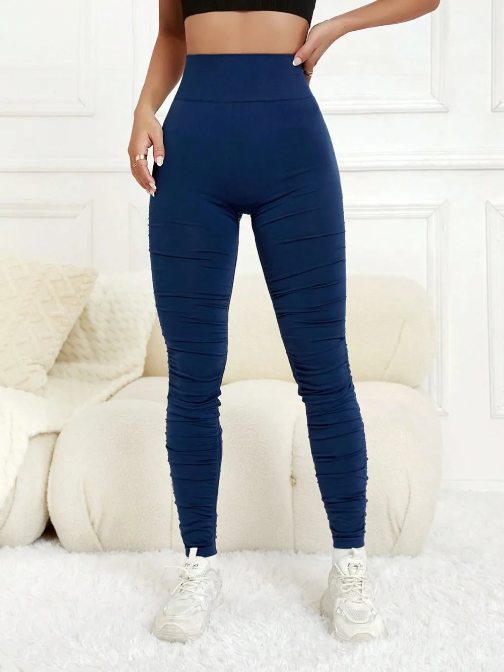 Ruched High Waist Active Leggings - Byyde