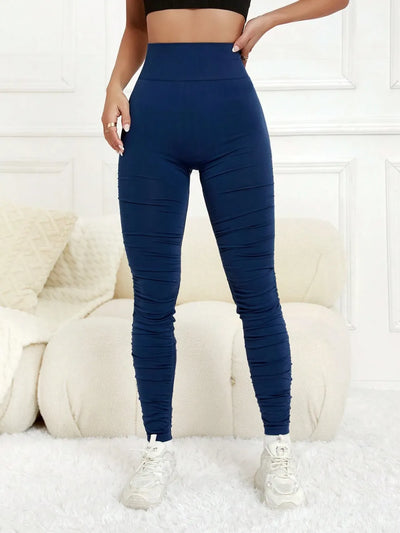Ruched High Waist Active Leggings - Byyde