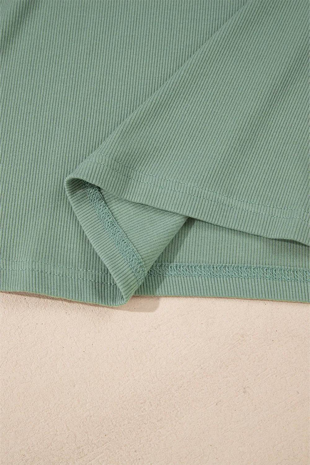 Color Block Round Neck Raglan Sleeve Top - Byyde