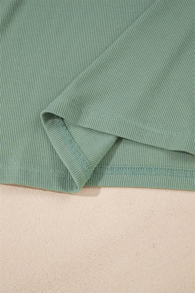 Color Block Round Neck Raglan Sleeve Top - Byyde
