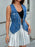 V-Neck Button-Front Denim Vest - Byyde