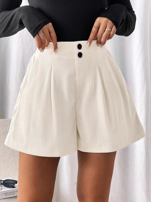 High Waisted Corduroy Shorts - Byyde