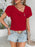 Asymmetrical Short Sleeve Blouse - Byyde