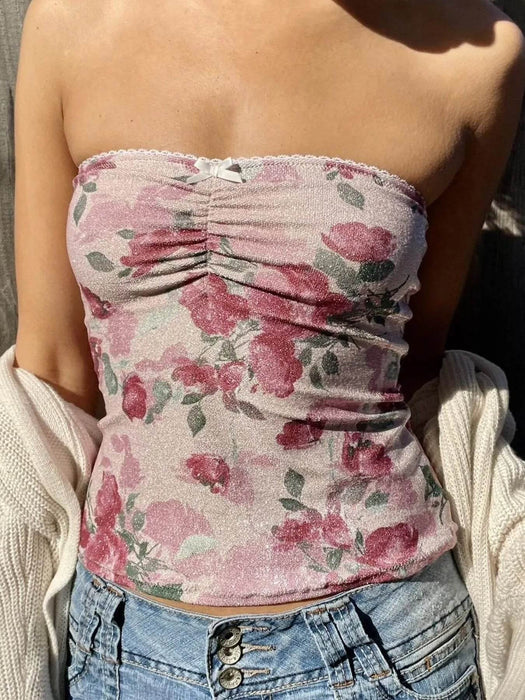 Floral Print Tube Top - Byyde