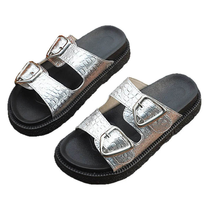 Double Buckle Platform Sandals - Byyde