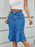 High Waist Mermaid Hem Denim Skirt - Byyde