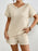 Texture Round Neck Top and Shorts Lounge Set - Byyde
