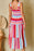 Contrast Stripe Wide Strap Smocked Tiered Dress - Byyde