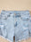 High Rise Distressed Raw Hem Denim Shorts - Byyde
