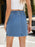 Drawstring Denim Mini Skirt - Byyde