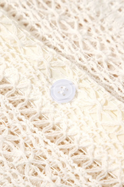 Lace Crochet Collared Neck Oversized Shirt - Byyde
