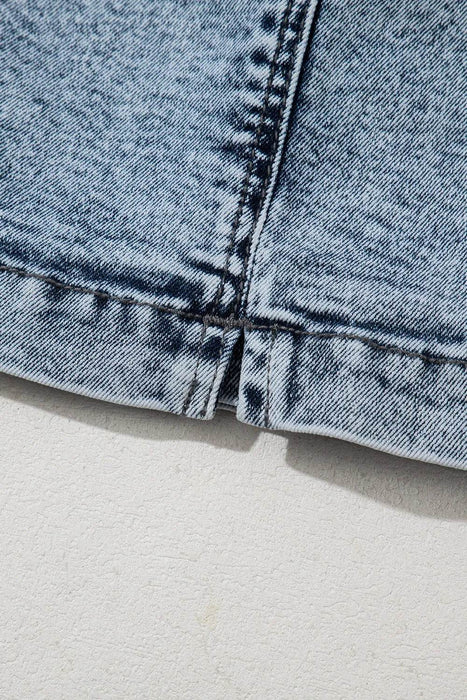 Drawstring High Waist Pocketed Denim Shorts - Byyde