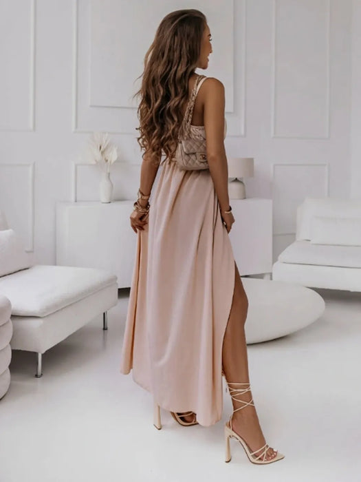 Honey Tied Surplice Sleeveless Midi Cami Dress - Byyde