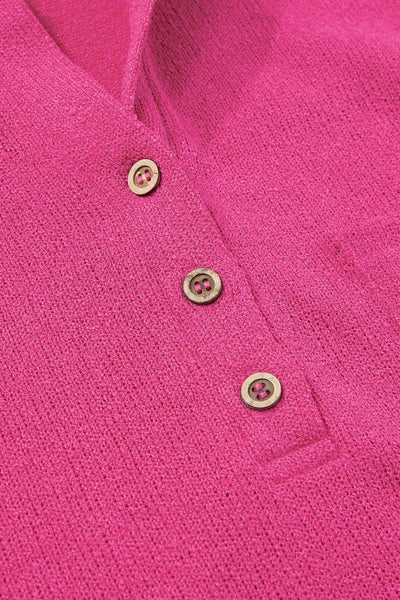 Exposed Seam Detail Henley Knit Hoodie - Byyde