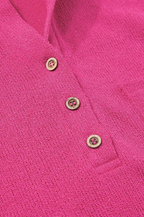 Exposed Seam Detail Henley Knit Hoodie - Byyde