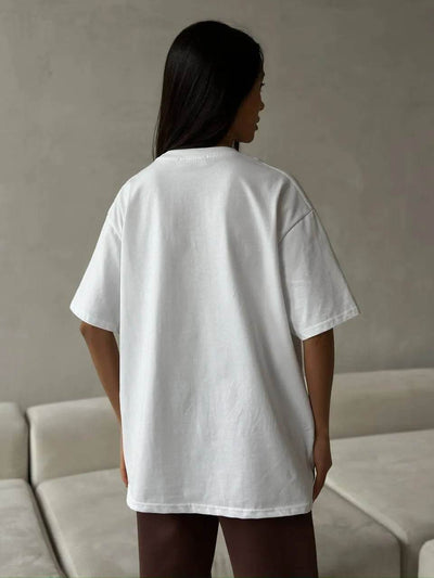 Bow Round Neck Oversized T-Shirt - Byyde