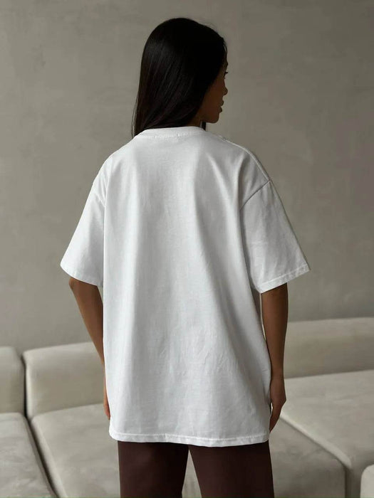 Bow Round Neck Oversized T-Shirt - Byyde