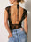 Lace Cap Sleeve Ruched T-Shirt - Byyde
