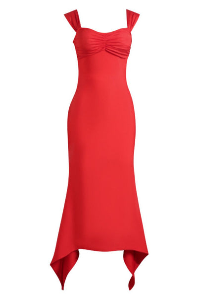 Ruched Sweetheart Neck Hem Detail Dress - Byyde