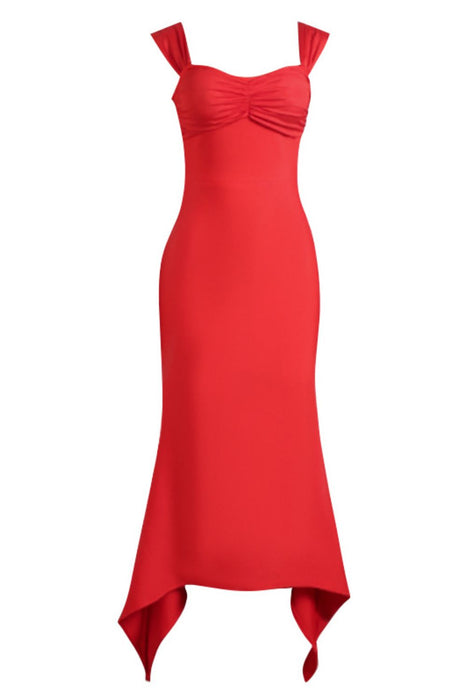 Ruched Sweetheart Neck Hem Detail Dress - Byyde