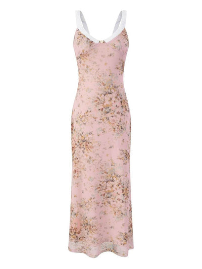 Floral Print Maxi Cami Dress with V-Neck - Byyde