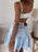 Ruffled Hem Denim Mini Skirt - Byyde
