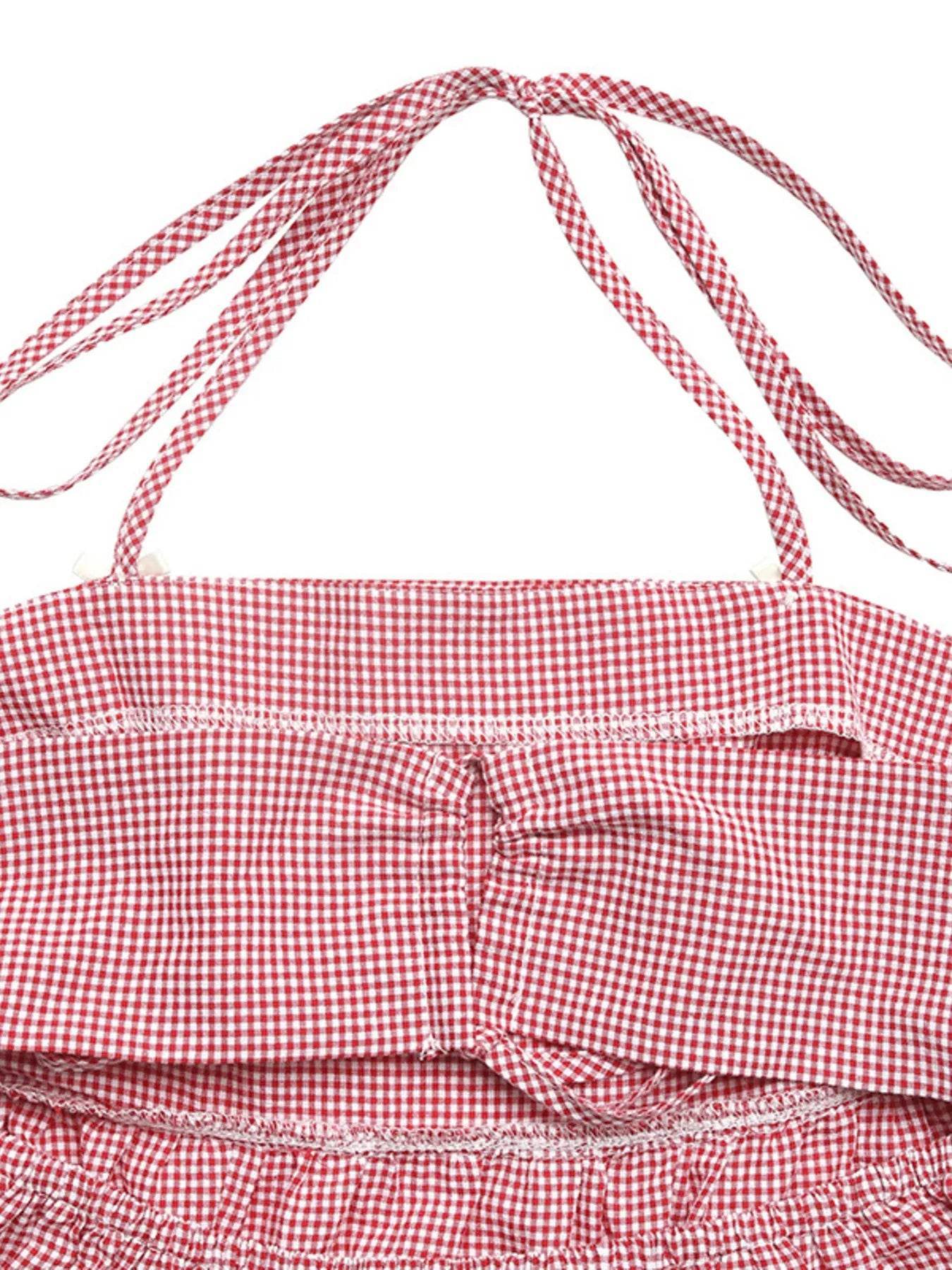 Gingham Halter Neck Cami Top - Byyde