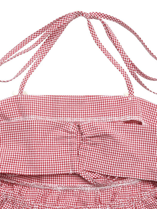 Gingham Halter Neck Cami Top - Byyde