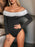 Perfee Sequin Ruffled Off-Shoulder Long Sleeve Bodysuit - Byyde