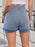 Ruched Side Drawstring Denim Shorts - Byyde