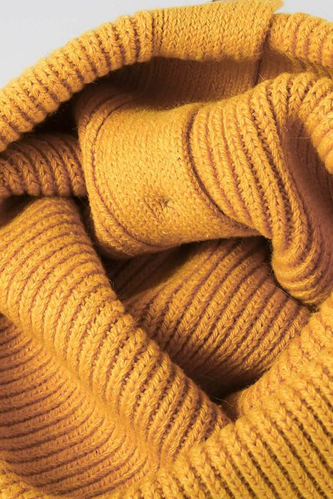 Button Detail Rib-Knit Cuff Beanie - Byyde