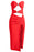Cutout Strapless Drawstring Detail Split Bandage Dress - Byyde