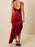 Asymmetrical Velvet Cami Dress with Ruffle Hem - Byyde