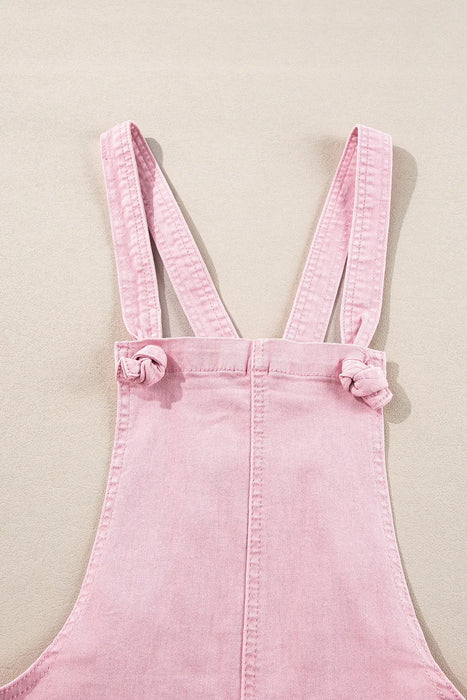 Knot Straps Denim Overalls with Pockets - Byyde