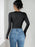 Perfee Flower Round Neck Long Sleeve Bodysuit - Byyde