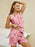 Printed Round Neck Top and Shorts Lounge Set - Byyde