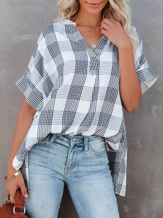 Full Size Oversized Notched Casual Shirt Plus Size - Byyde