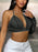 One Shoulder Long Sleeve Cropped Denim Top - Byyde