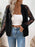 Lace Baseball Collar Zip Up Jacket - Byyde