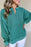 Notched Drop Shoulder Long Sleeve Sweatshirt - Byyde