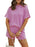 Full Size Ribbed Short Sleeve Top and Shorts Two-Piece Set Plus Size - Byyde