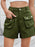 High Waist Cargo Denim Shorts with Multi Pockets - Byyde