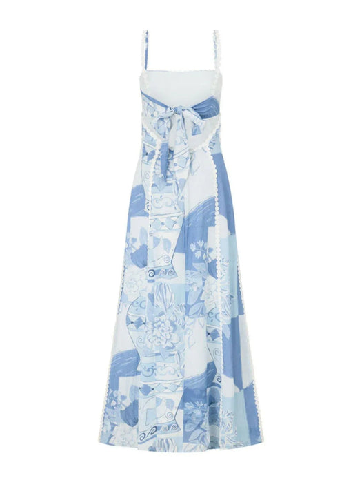 Printed Square Neck Cami Maxi Dress - Byyde