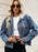 Drawstring Hooded Button Up Denim Jacket - Byyde
