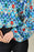 Double Take Full Size Printed Balloon Sleeve Blouse - Byyde