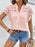 Swiss Dot Cutout Button Down Shirt - Byyde